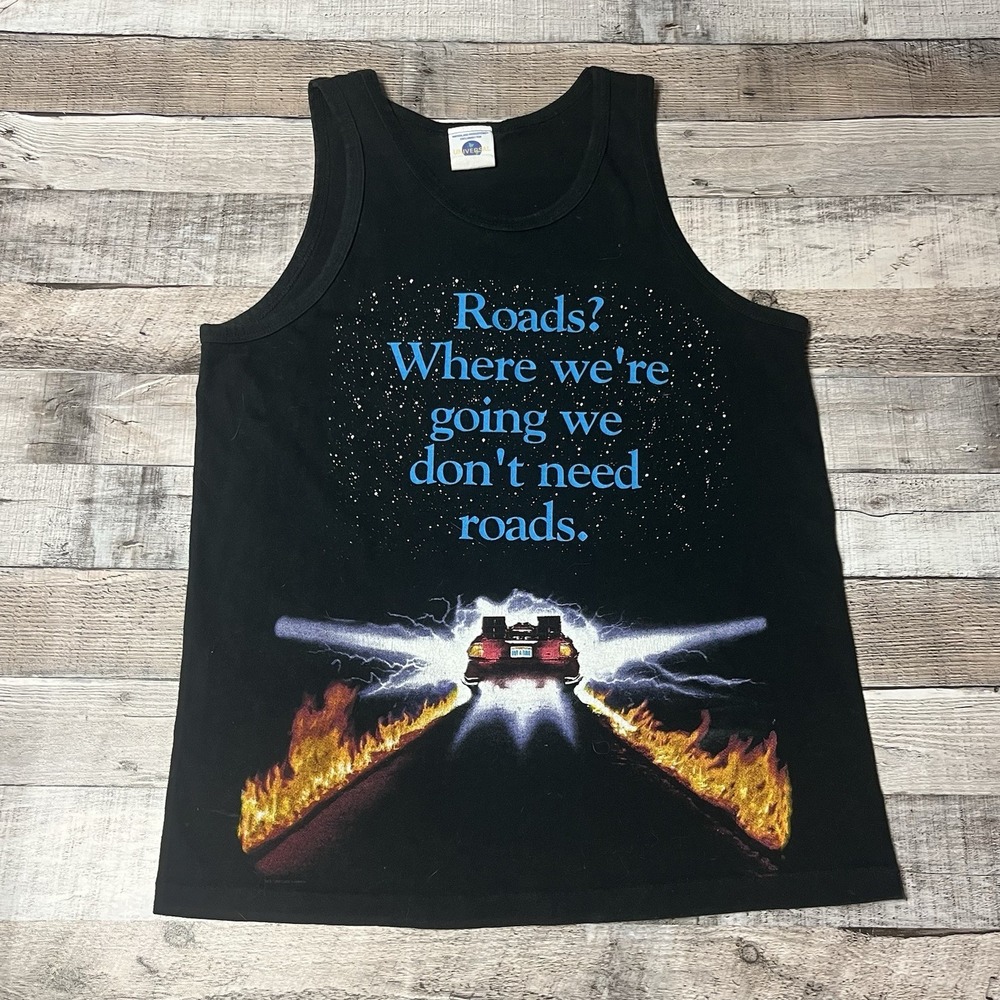 Back To The Future Tank Top Size Small Black Vintage Movie Promo Tee Universal